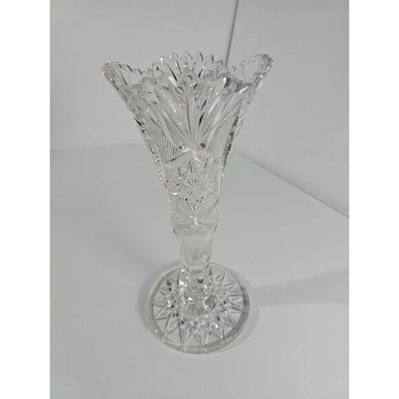 Vintage Clear CUT CRYSTAL Glass 9.5