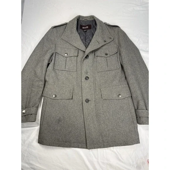 Michael Michael Kors‎ Women's Gray Wool Blend Military Coat Jacket Size S