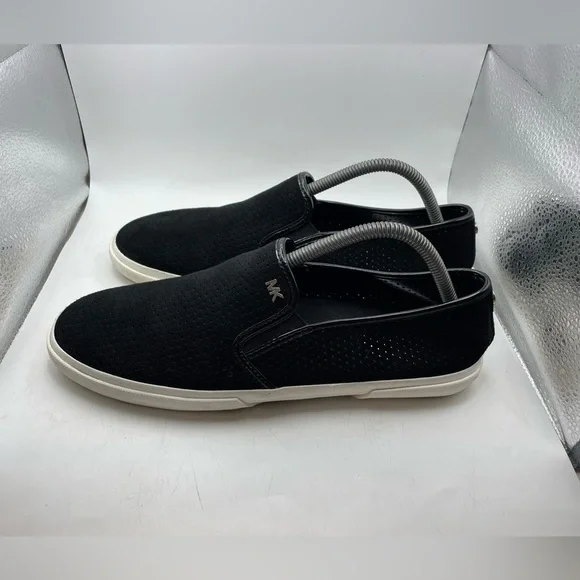 Michael Kors black perforated suede loafers size 9.5