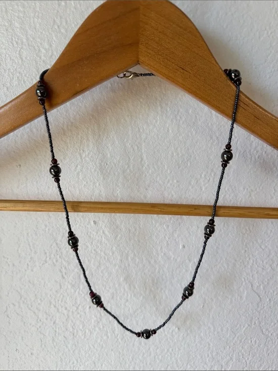 Hematite Beaded Necklace