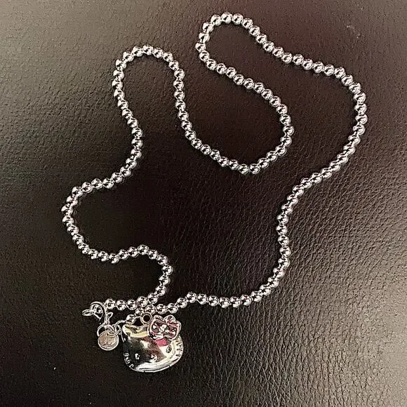 Hello Kitty Sterling Silver Beaded Necklace