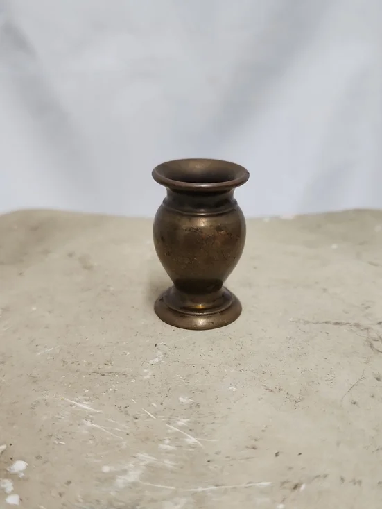 Vintage Mini Tarnished Brass Vase Vessel