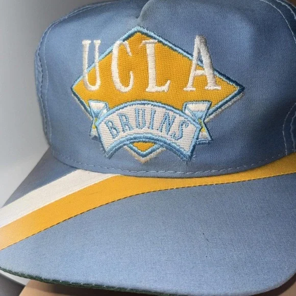 Vintage UCLA Bruins Snapback Hat Blue Yellow Side Liner‎ Cap 90s OSFA