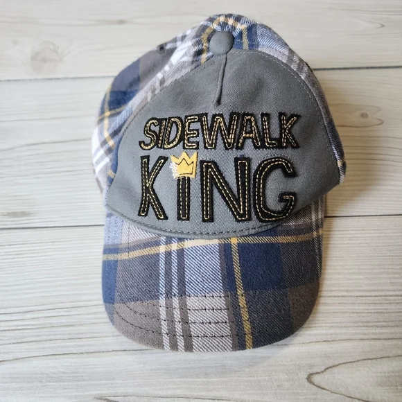 Gymboree Sidewalk King blue plaid hat size 12-24 mo
