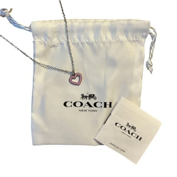 Coach Pink Heart Necklace