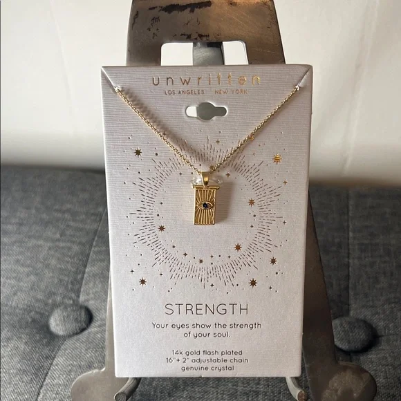 Unwritten Gold Necklace with Crystal Pendant