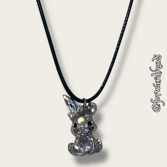 Bundle Sale 3 for $15 | Silver Tone Rabbit Pendant Rhinestone Belly