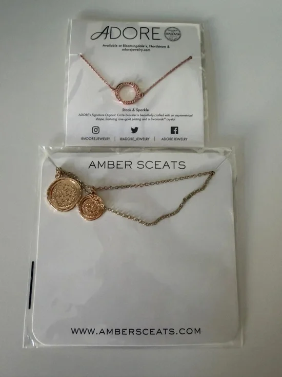 NEW Adore Swarovski Bracelet & Amber Sceats Necklace Gold Set
