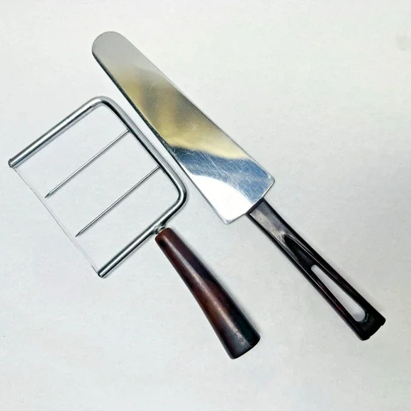 Vintage STANHOME Stainless Retro Cake Pie Knife‎ Bakelite Handle & Cheese Slicer