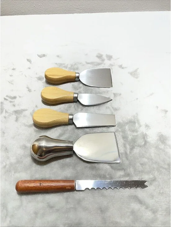 5 Piece Cheese Slicer & Spreader Tool Set Mixed Materials