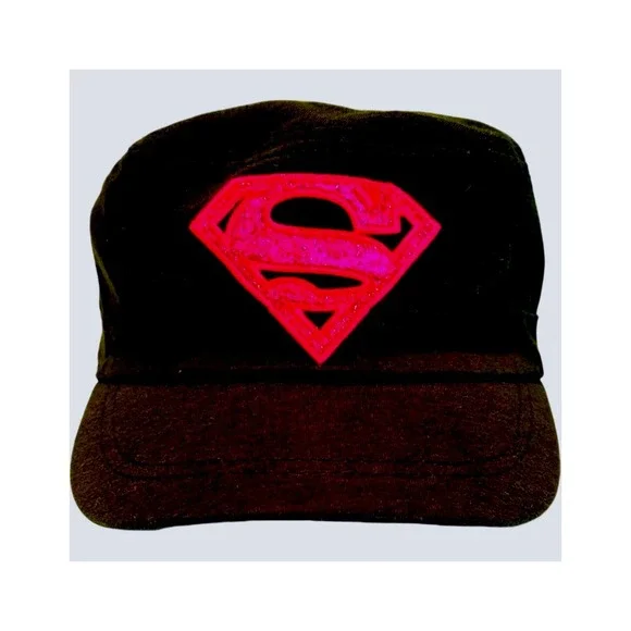 Supergirl Black Baseball Hat Cap With‎ Velcro Adjustable Size