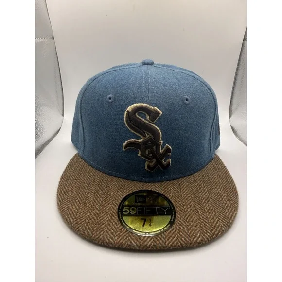 New Era‎ 59Fifty Chicago White Sox Denim & Herringbone Fitted Hat 7 1/4