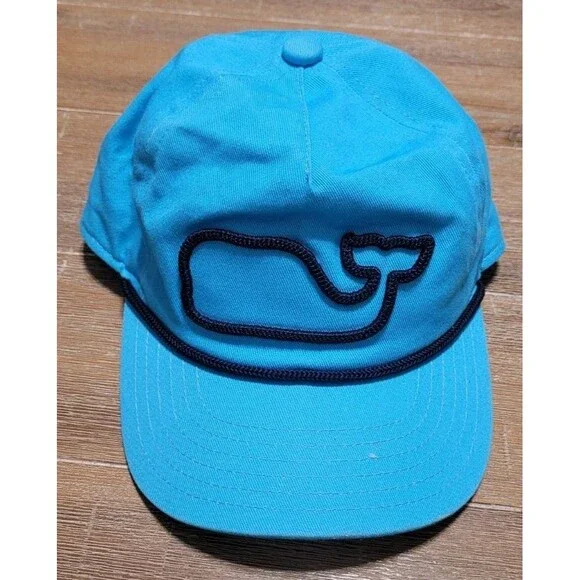 Vineyard Vines Light Blue Youth Hat Boys Snapback Cap BIG WHALE LOGO Age 0-9