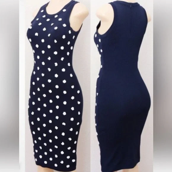 Michael Kors Blue and White Bodycon Dress Women Size XS