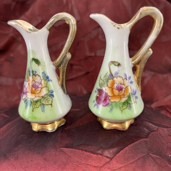 Vintage Ucagco Japan‎ Hand Painted Porcelain Mini Vase/ Pitchers Decorative GVC