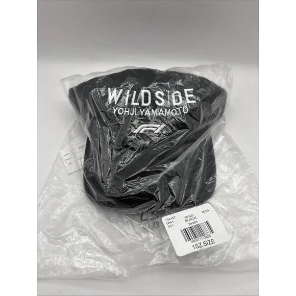 Yohji Yamamoto x Formula One F1 Wildside Snapback Hat Black White Grand Prix NWT