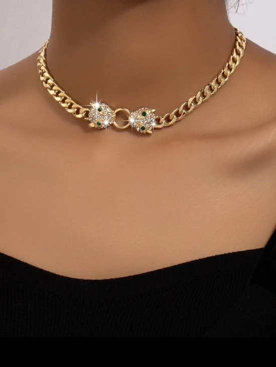 Monaco Luxe Emerald Panther Necklace