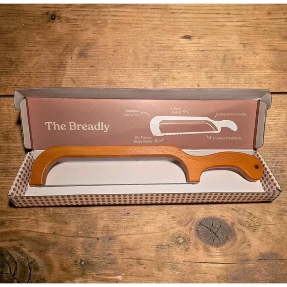 Earthly Bliss Breadly Bread Bow Knife Bamboo Handle &‎ Stainless Steel Blade