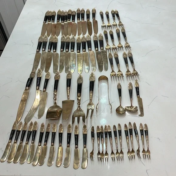 Vintage PCL SIAM Brass Wood BUDDHA 71 pieces