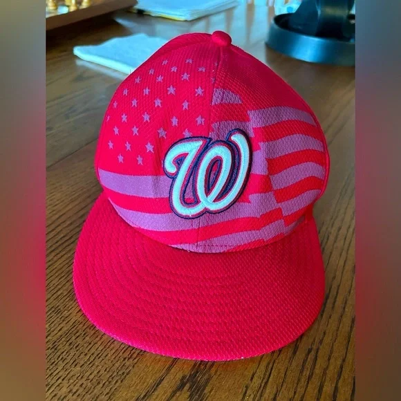 Washington Nationals 2015 JULY 4TH STARS N STRIPES Red Hat by New Era SIZE:7 1/4