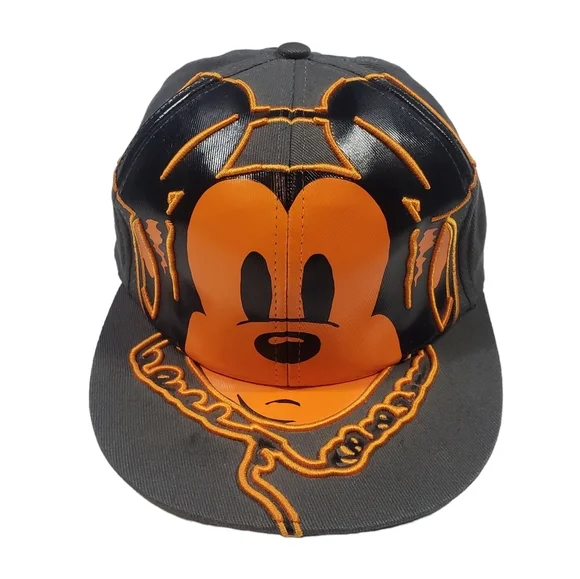 Disney Parks Mickey Mouse DJ Embroidered Baseball Hat Adult Size Flat Bill Cap