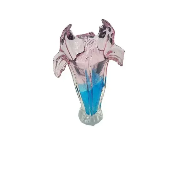 Murano style vase. Beautiful Vintage collectors piece. Pink and blue