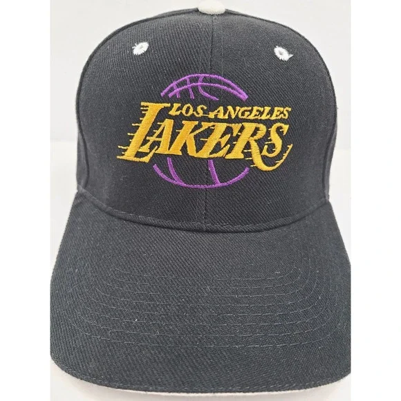 Los Angeles Lakers NBA Basketball Hat Black Embroidered Adjustable Baseball Cap