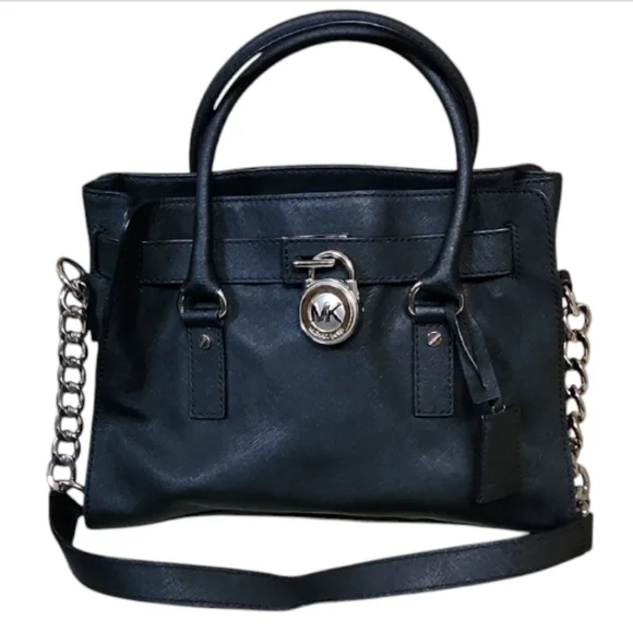 Michael Kors Locking Black Chain Tote