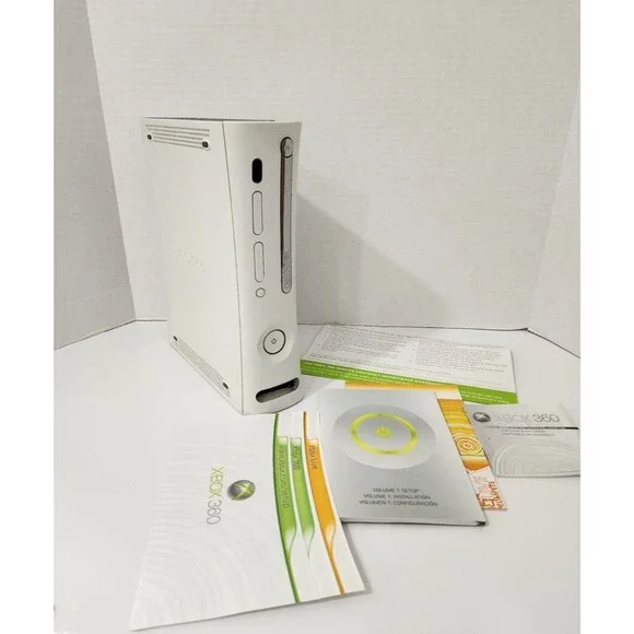 Microsoft Xbox 360 White Console And Manuals Comes With Box See Pictures