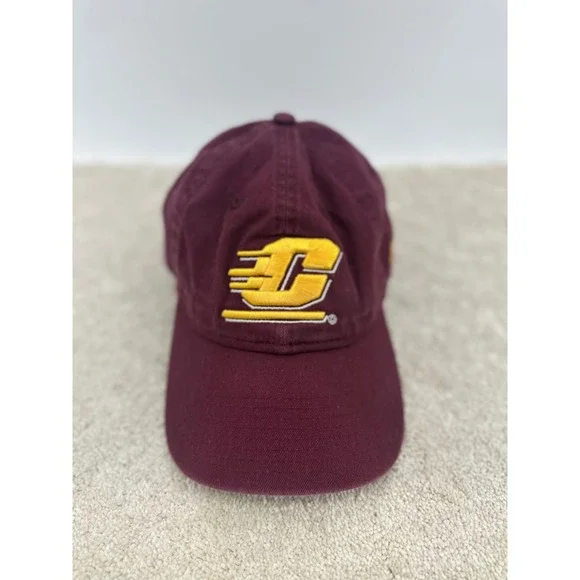 Central Michigan Chippewas Hat Cap Strap‎ Back Mens Maroon Dad New Era 9Twenty