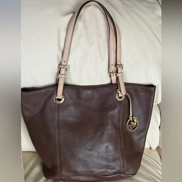 Michael Kors Dark Brown Tote with Gold Accents