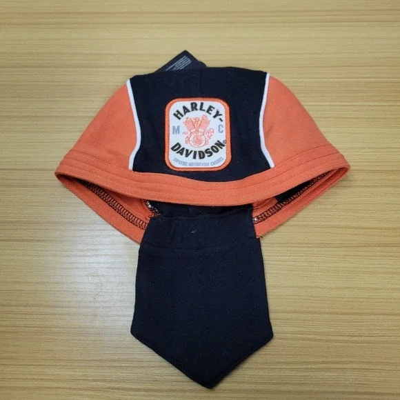 Harley Davidson Boys Skull Cap One Size New with Tags Orange‎ Black