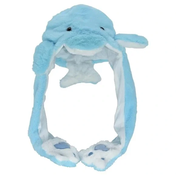 Kids‎ Adults Plush Hat Ear Moving Ear Flap Hat with Paw Dolphin 22