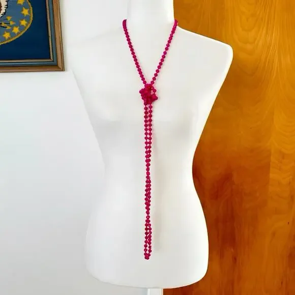 Francesca's Closet Neon Pink Versatile Beaded Necklace