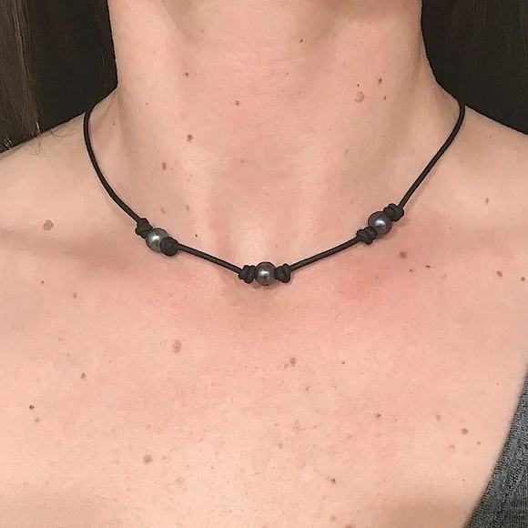 NEW‎ Freshwater Peacock Pearl Choker Necklace. Handmade
