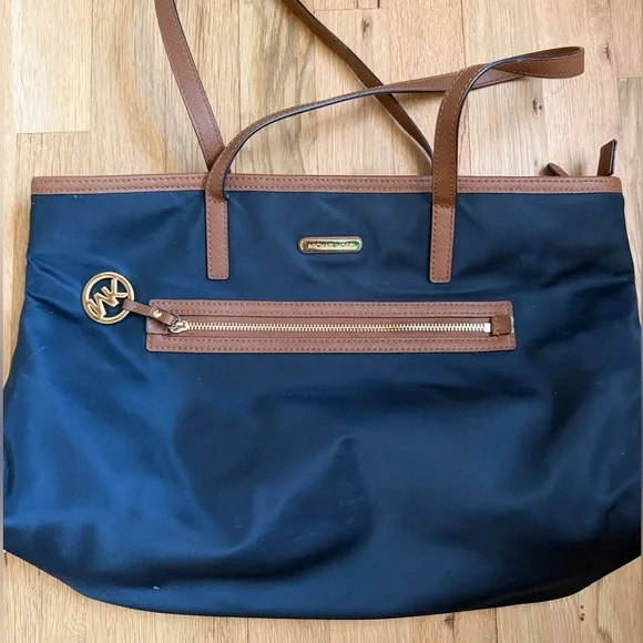 Michael Kors Blue and Brown Women's Tote Bag