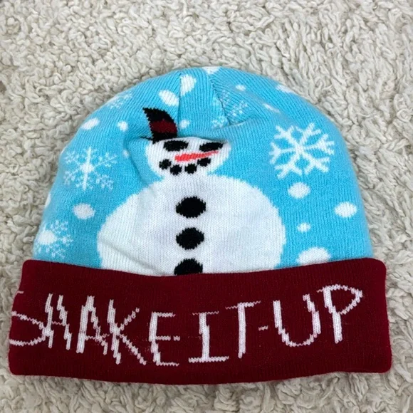 OSFM Christmas Beanie One Size Kids Knit‎ Unisex Snowman