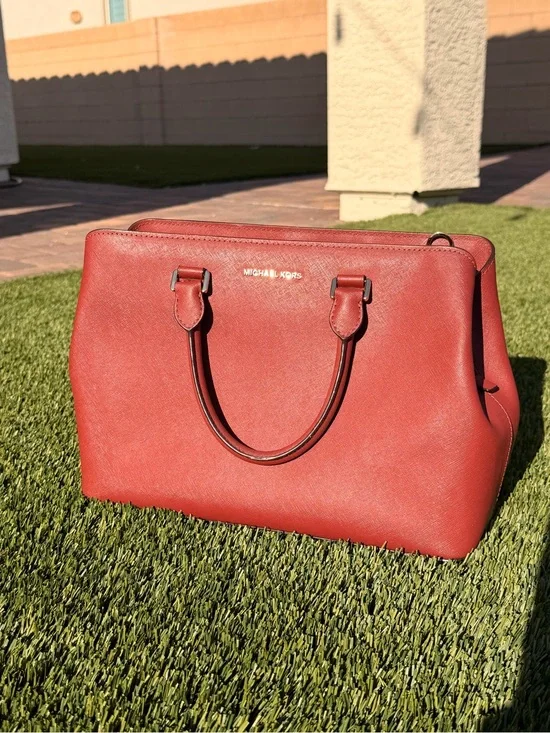 Michael Kors Brick Red Leather Satchel