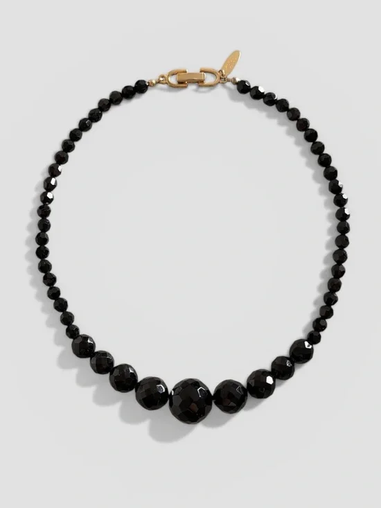 Chloe black beaded necklace
