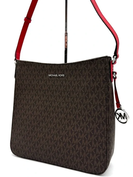 Michael Kors Large Messenger Crossbody Bag Brown/Red