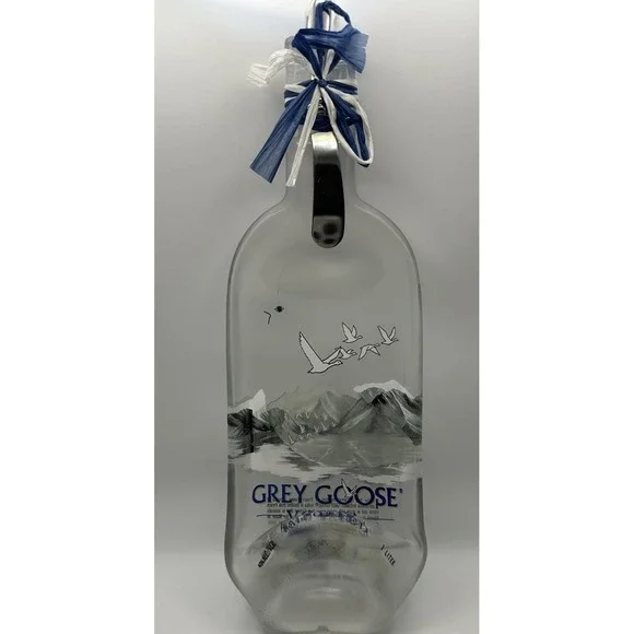 Kiln Fired Flat 1 liter Grey Goose Bottle Cheese‎  Charcuterie Tray With Knife