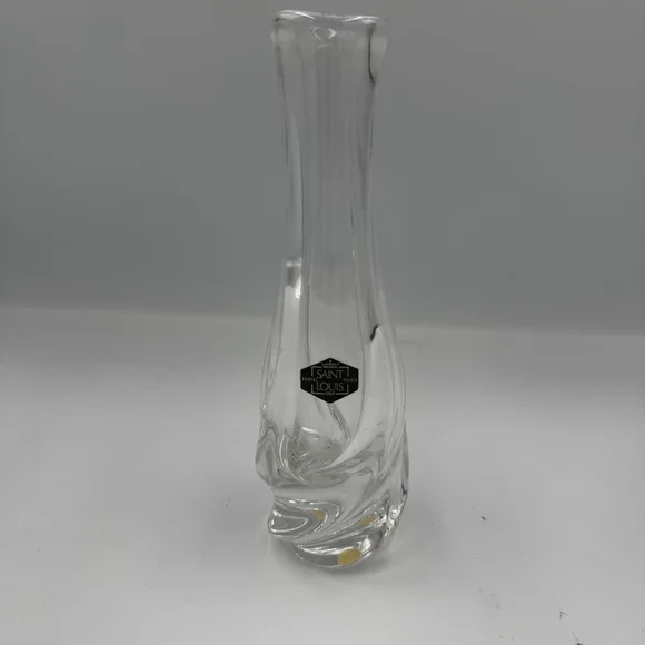 Saint Louis France Crystal Vase Vintage Art Glass Original Label