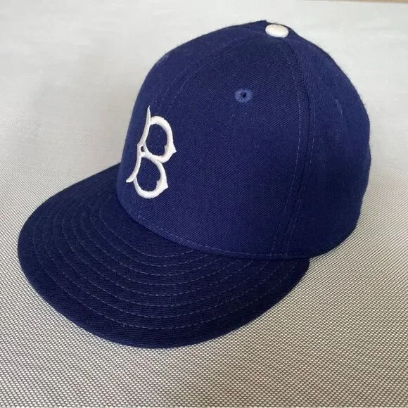 VTG Brooklyn Dodgers New Era 1920 5950 Pro Model Fitted Hat 100% Wool Size 6 3/4
