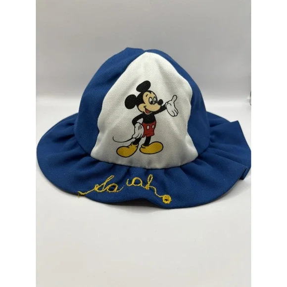 Vintage‎ 80s Disneyland Mickey Mouse Bucket Hat Sz Youth Disneyana
