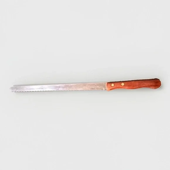 Vintage Serrated Ecko Bread Knife 13.5 Inch Blade Wood Handle