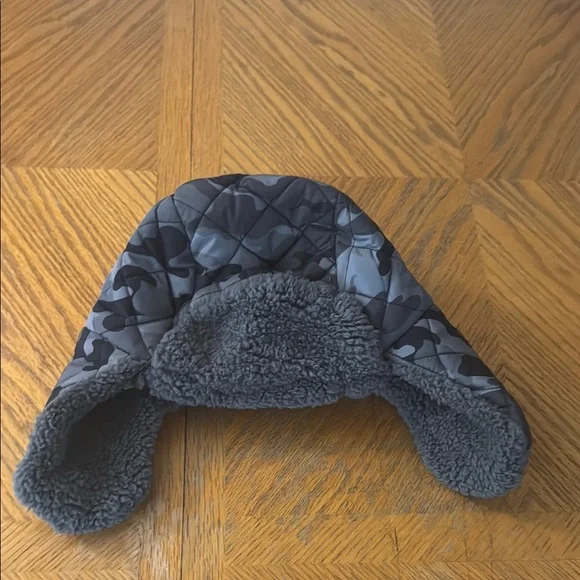 Old Navy Black and Gray Camo Hat with Ear Flaps