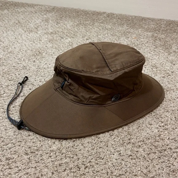 Kuhl Sun Blade Hat Brown Size Small S/M Wide Brim Chin Strap Hiking Fishing