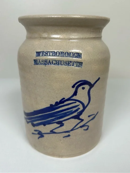 Nancy Sampson 6” Vintage 1988 Stoneware Pottery Jar Westborough Westminster Mass