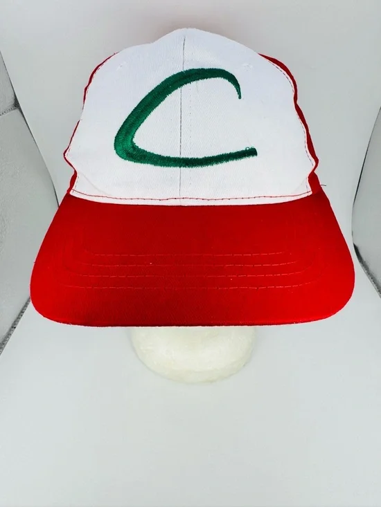 Pokemon Ash Ketchum Style Youth Baseball Cap Red White Adjustable Hat