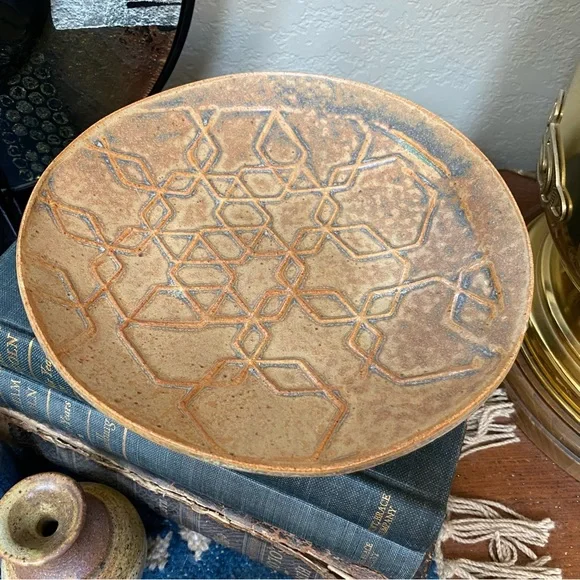 Geometric Honeycomb Handcrafted Pottery Dish